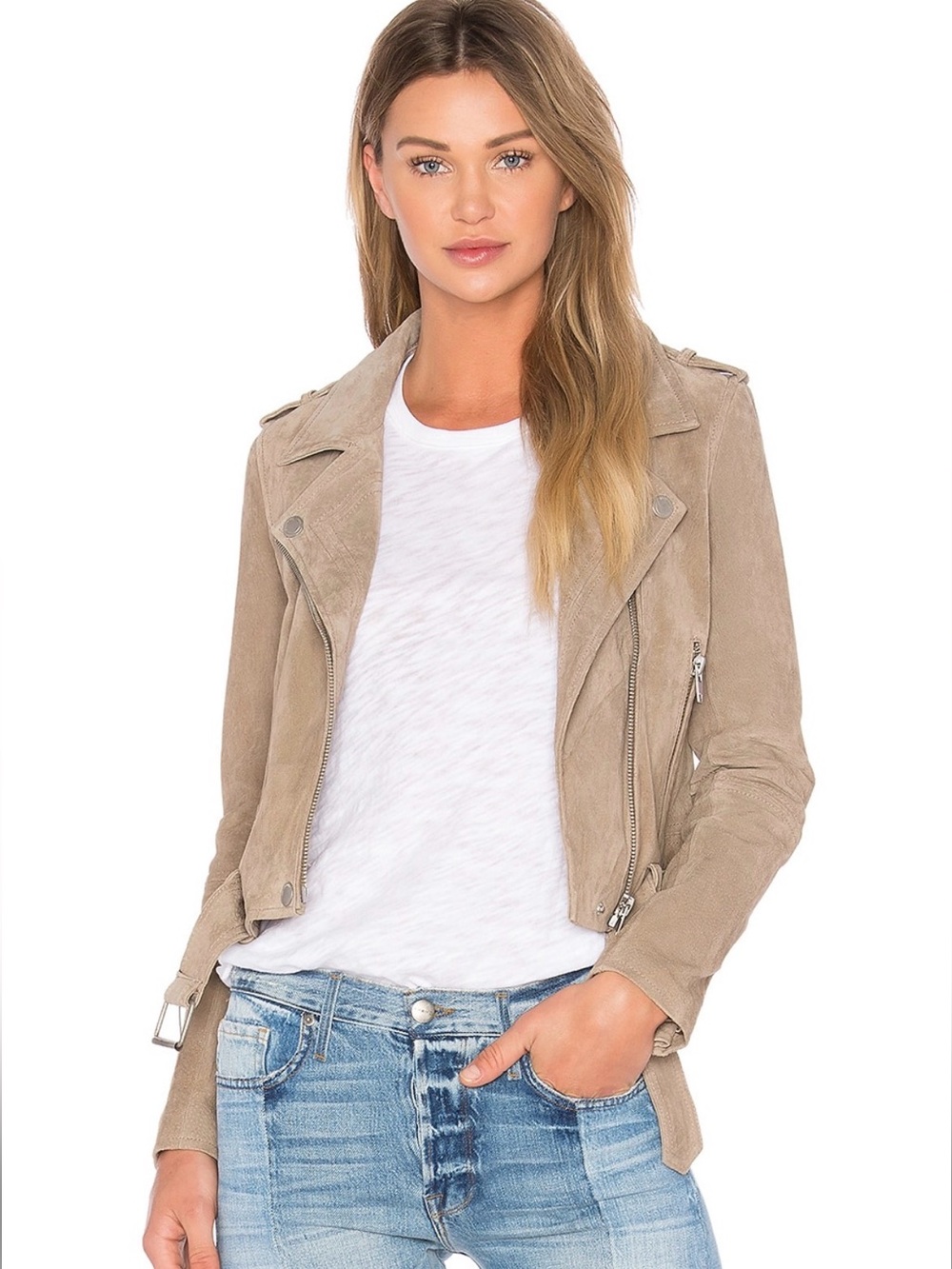 BLANKNYC Sand Stoner Suede Moto Jacket Women’s Small NWT